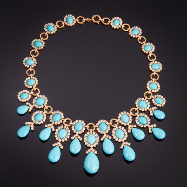 Cleopatra, Hard stone and diamond necklace